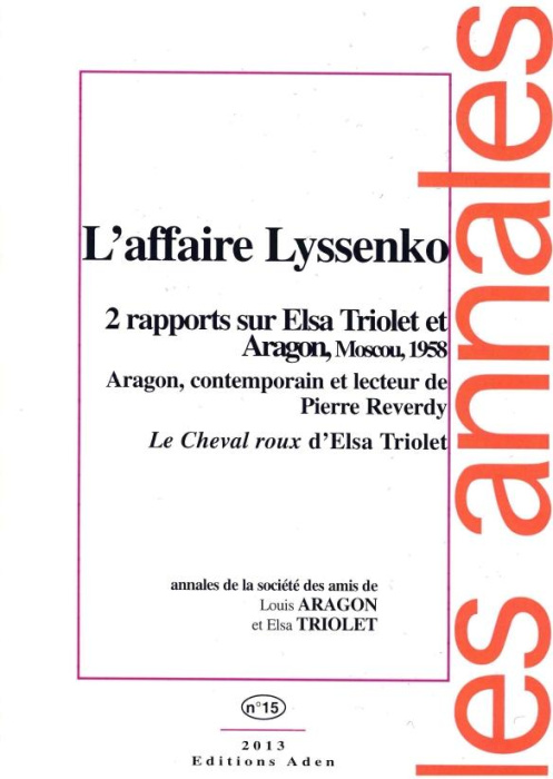 Emprunter Annales de la societe louis aragon et elsa triolet n 15 - l'affaire triolet livre