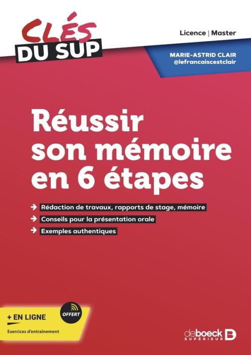 Emprunter Réussir son mémoire en 6 étapes. Licence, Master livre