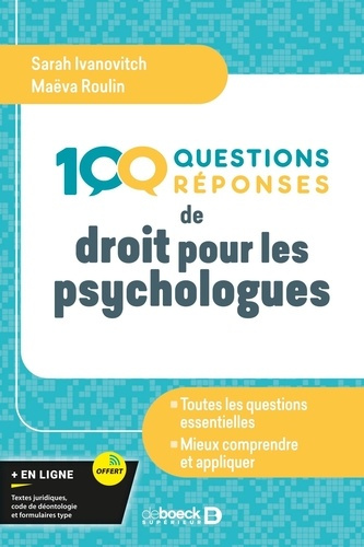 Emprunter 100 questions/réponses de droit pour les psychologues livre
