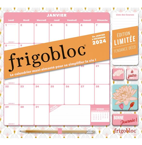 Emprunter Frigobloc édition limitée Tendance déco. Avec 1 crayon et 4 aimants, Edition 2024 livre