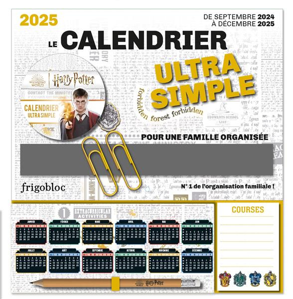 Emprunter Le Calendrier Ultra Simple Harry Potter. Avec 1 crayon et 2 maxi-trombones, Edition 2024-2025 livre