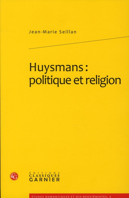 Emprunter HUYSMANS POLITIQUE ET RELIGION livre