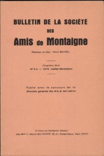 Emprunter BULLETIN SOCIETE AMIS MONTAIGNE V 1972-3 3-4 livre