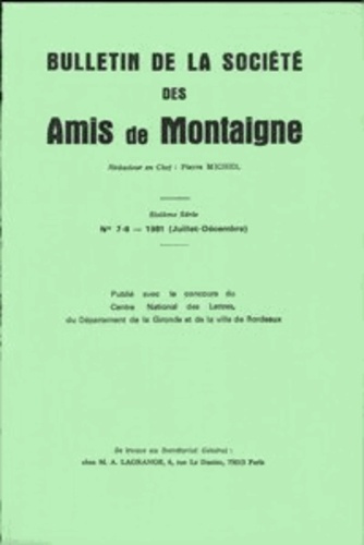 Emprunter BULLETIN SOCIETE AMIS MONTAIGNE VI 1981-2 7-8 livre