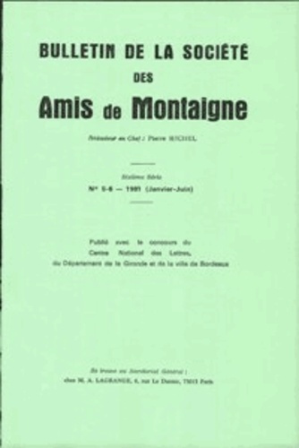 Emprunter BULLETIN SOCIETE AMIS MONTAIGNE VI 1981-1 5-6 livre