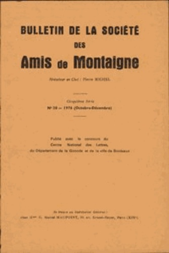 Emprunter BULLETIN SOCIETE AMIS MONTAIGNE V 1976-4 20 livre