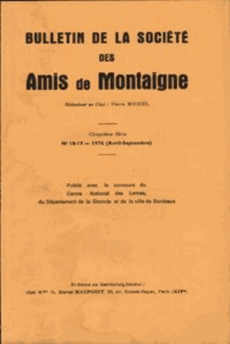 Emprunter BULLETIN SOCIETE AMIS MONTAIGNE V 1976-2 18-19 livre
