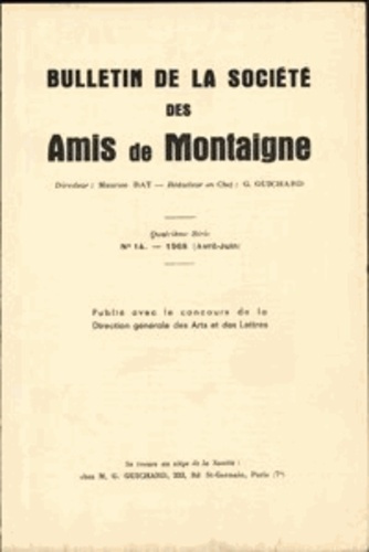 Emprunter BULLETIN SOCIETE AMIS MONTAIGNE IV 1968-2 14 livre