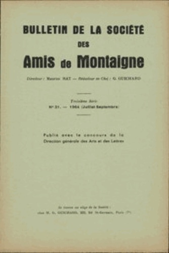 Emprunter BULLETIN SOCIETE AMIS MONTAIGNE 1964-3 SERIE III 31 livre