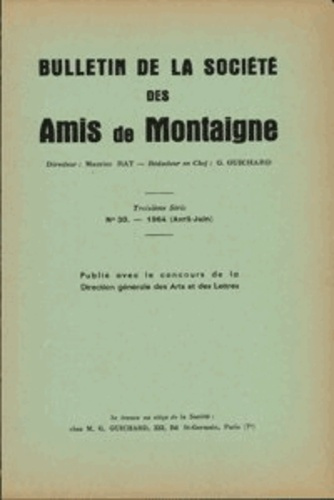 Emprunter BULLETIN SOCIETE AMIS MONTAIGNE 1964-2 SERIE III 30 livre