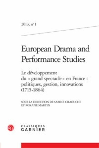Emprunter EUROPEAN DRAMA AND PERFORMANCE STUDIES 2013 1 livre