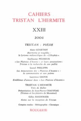 Emprunter CAHIERS TRISTAN L HERMITE 2001 23 livre