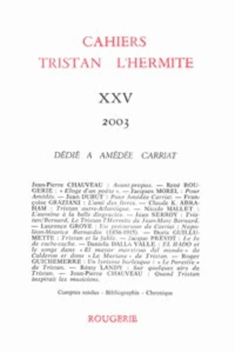 Emprunter CAHIERS TRISTAN L HERMITE 2003 25 livre