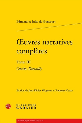 Emprunter OEUVRES NARRATIVES COMPLETES TOME III - CHARLES DEMAILLY livre