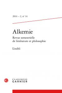 Emprunter ALKEMIE 2014-2 REVUE SEMESTRIELLE LITTERATUREPHILOSOPHIE 14 livre