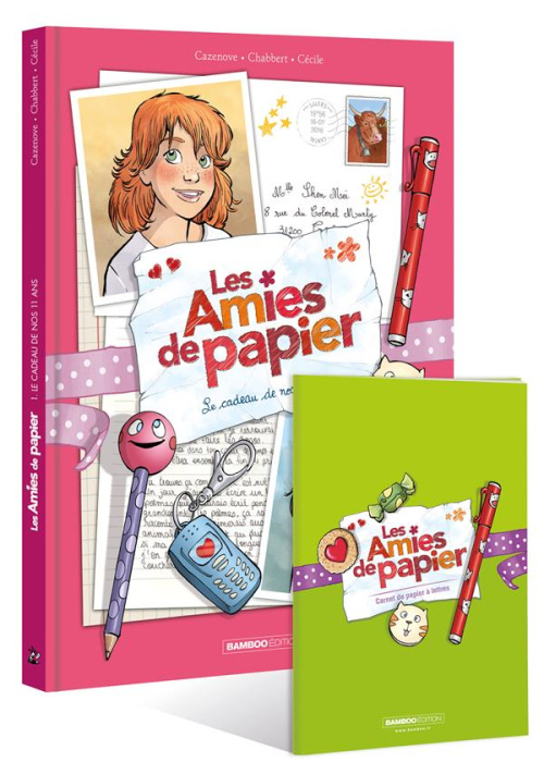Emprunter Les amies de papier Tome 1 : Le cadeau de nos 11 ans. Avec 1 carnet de papier à lettres, Edition lim livre