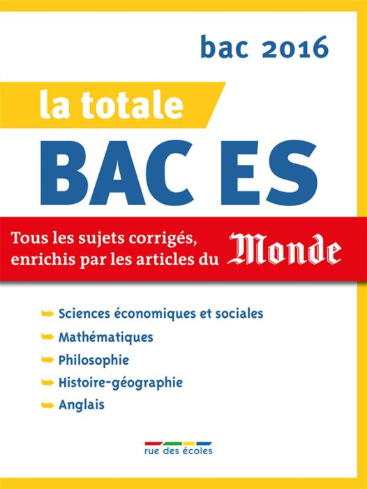 Emprunter La totale Bac ES. Edition 2016 livre
