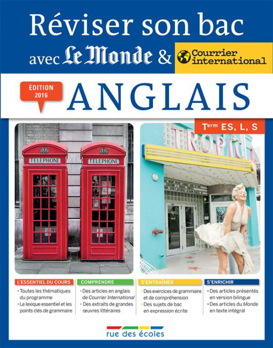 Emprunter Anglais Tle ES, L, S. Edition 2016 livre