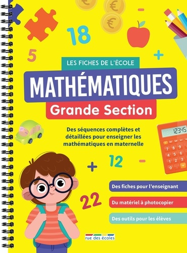 Emprunter Mathématiques maternelle grande section Les fiches de l'école. Un matériel pédagogique prêt à l'empl livre