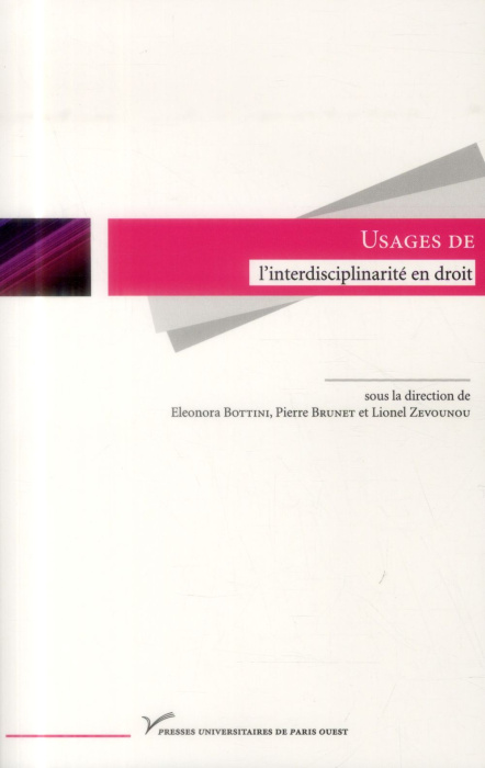 Emprunter Usages de l'interdisciplinarité en droit livre