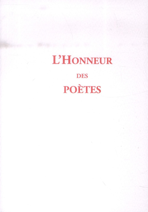 Emprunter L'Honneur des poêtes livre