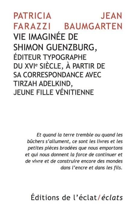 Emprunter Vie imaginée de Shimon Guenzburg. Editeur typographe du XVIe siècle, à partir de sa correspondance a livre