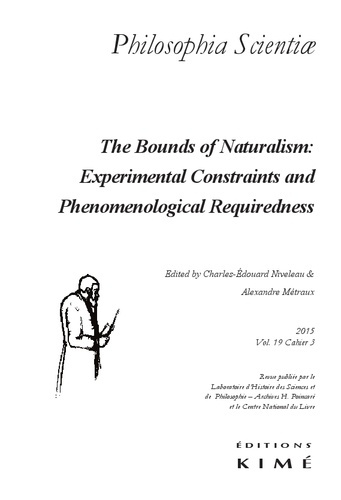 Emprunter Philosophia Scientiae Volume 19 N° 3/2015 : The Bounds of Naturalism: Experimental Constraints and P livre