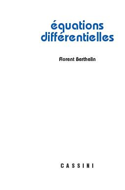 Emprunter Equations différentielles livre