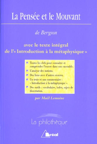 Emprunter La pensée et le mouvant de Bergson livre