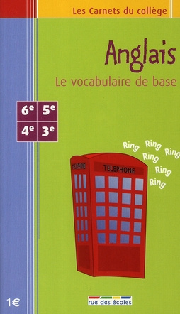 Emprunter ANGLAIS VOCABULAIRE - CARNET 6E/3E livre