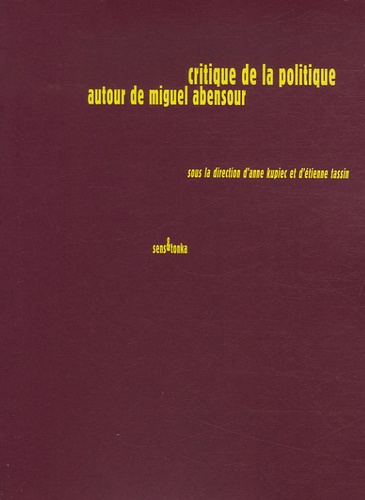 Emprunter Critique de la politique autour de Miguel Abensour livre