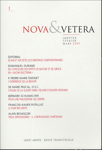 Emprunter NOVA ET VETERA 2005 N1 livre