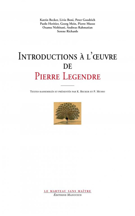 Emprunter Introductions à l'oeuvre de Pierre Legendre livre