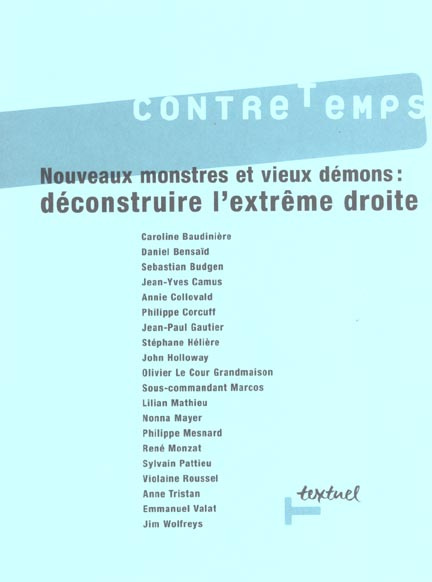 Emprunter CONTRETEMPS N 8 - NOUVEAUX MONSTRES ET VIEUX DEMONS : DECONSTRUIRE L'EXTREME-DROITE livre