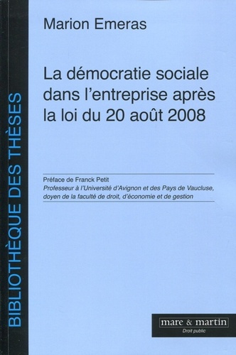 Emprunter La démocratie sociale dans l'entreprise après la loi du 20 août 2008 livre