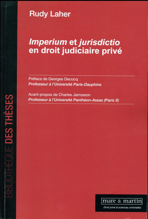 Emprunter Imperium et jurisdictio en droit judiciaire privé livre