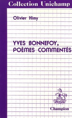 Emprunter YVES BONNEFOY. POEMES COMMENTES. livre