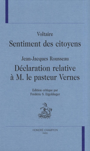Emprunter SENTIMENT DES CITOYENS. DECLARATION RELATIVE A M. LE PASTEUR VERNES. livre