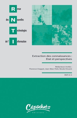 Emprunter RNTI E5 EXTRACTION DES CONNAISSANCES : ETAT ET PERSPECTIVES livre