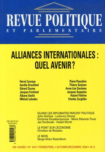 Emprunter REVUE POLITIQUE ET PARLEMENTAIRE 2006 N 1041 livre