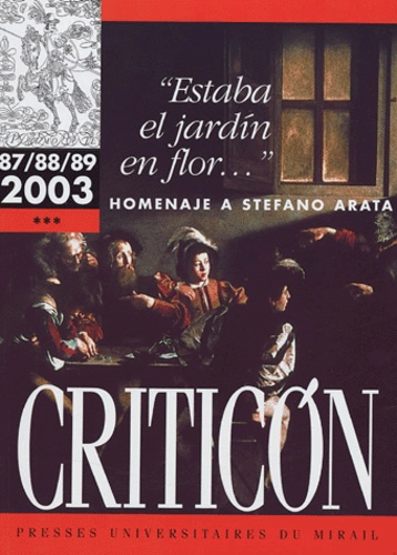 Emprunter Criticon N° 87-88-89, 2003 : Estaba el jardin en flor... Homenaje a Stefano Arata livre