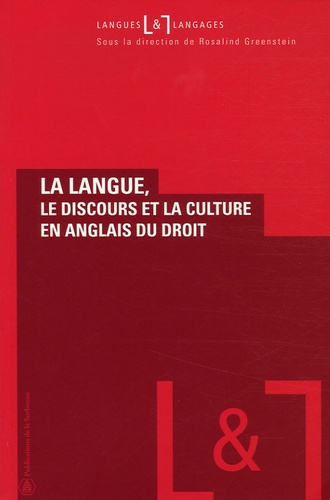 Emprunter LANGUE LE DISCOURS ET LA CULTURE EN ANGLAIS DU DROIT livre