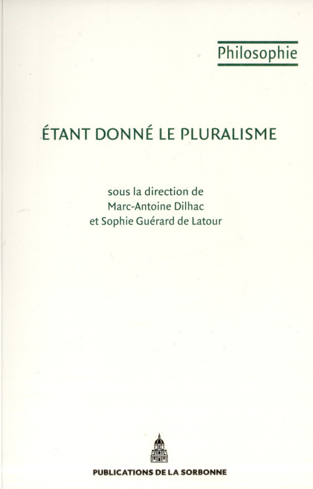 Emprunter ETANT DONNE LE PLURALISME livre
