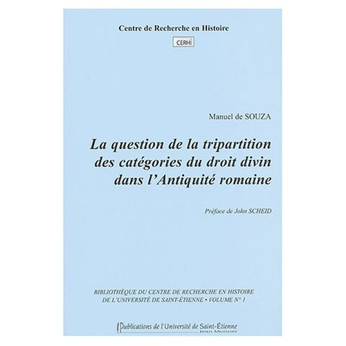 Emprunter La question de la tripartition des catégories du droit divin dans l'Antiquité romaine livre