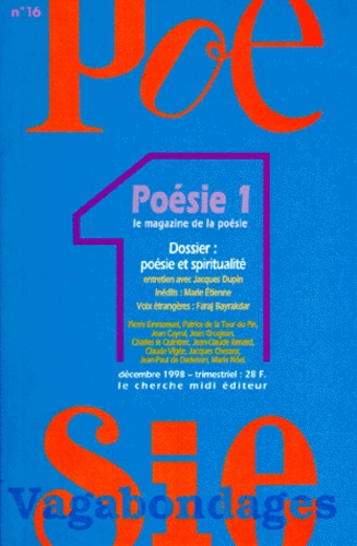 Emprunter POESIE 1 / VAGABONDAGES N° 16 DECEMBRE 1998 : POESIE ET SPIRITUALITE livre