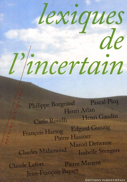 Emprunter Lexiques de l'incertain livre