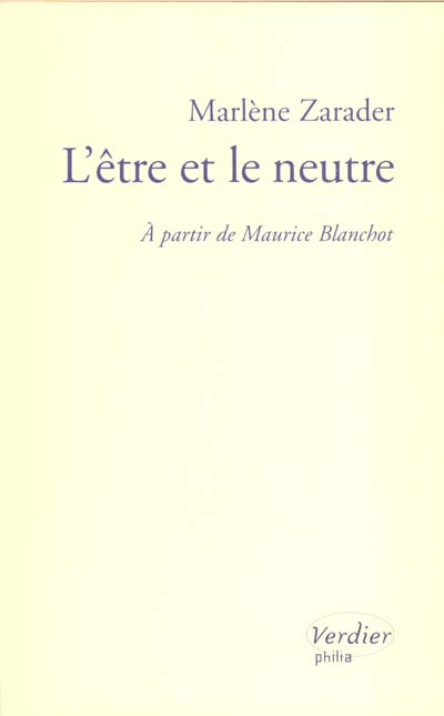 Emprunter L'être et le neutre. A partir de Maurice Blanchot livre