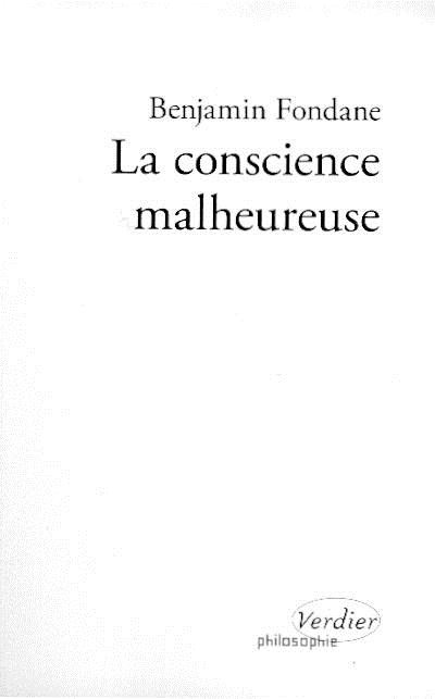 Emprunter La conscience malheureuse livre