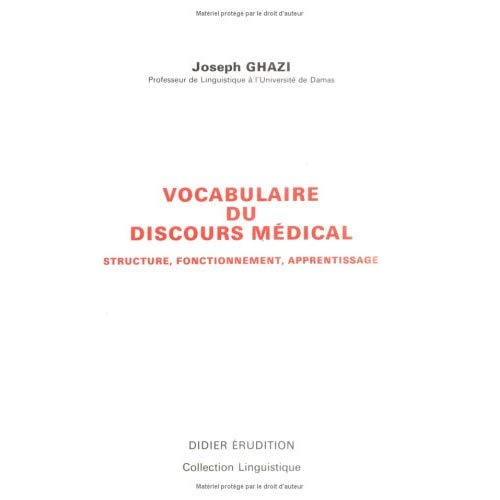 Emprunter Vocabulaire du discours médical. Structure, fonctionnement, apprentissage livre