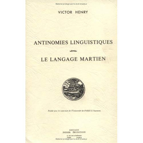 Emprunter Antinomies linguistiques - Le langage Martien livre
